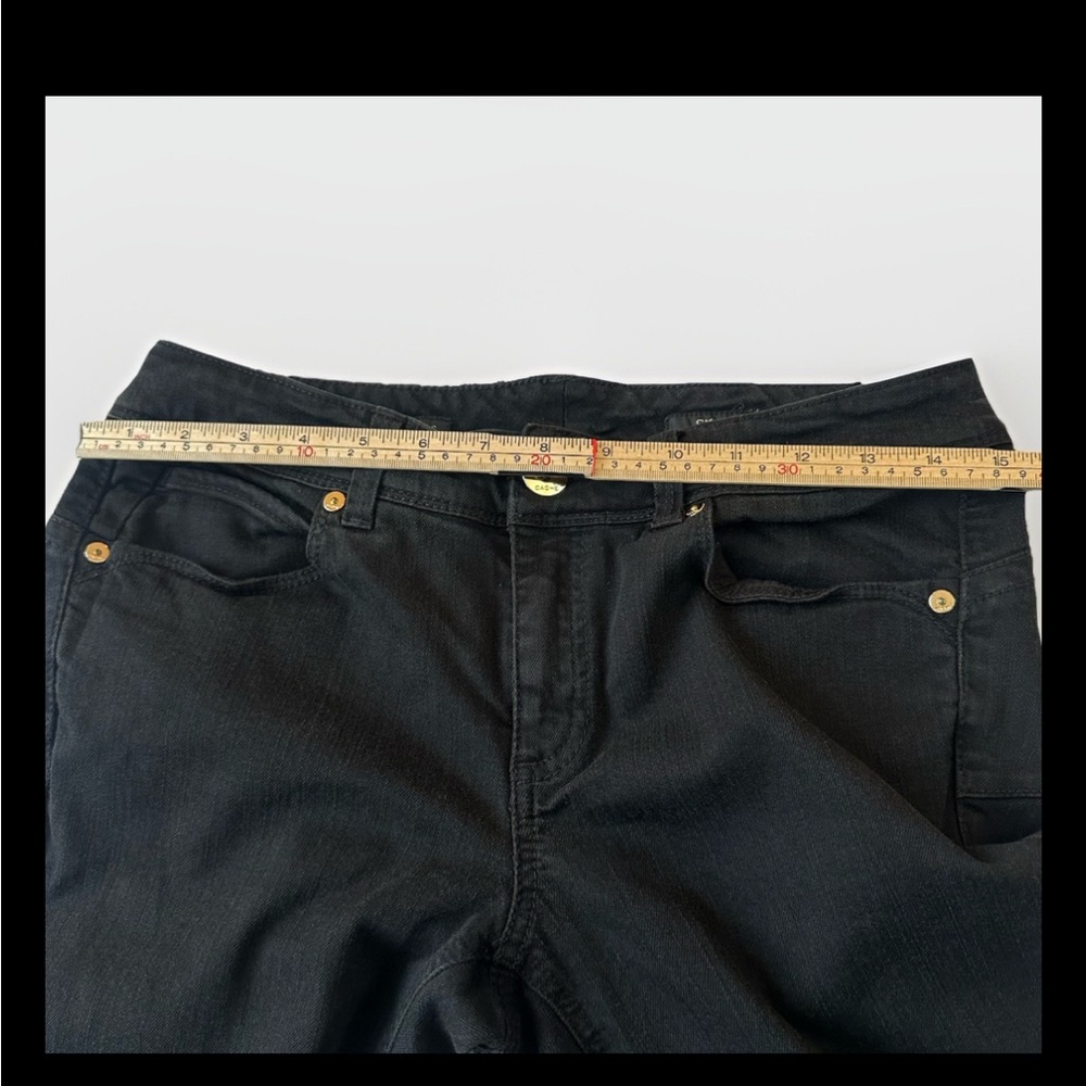 Cache Black Skinny Jeans Gold Button Classic Denim Women’s Size 6 - Picture 7 of 10